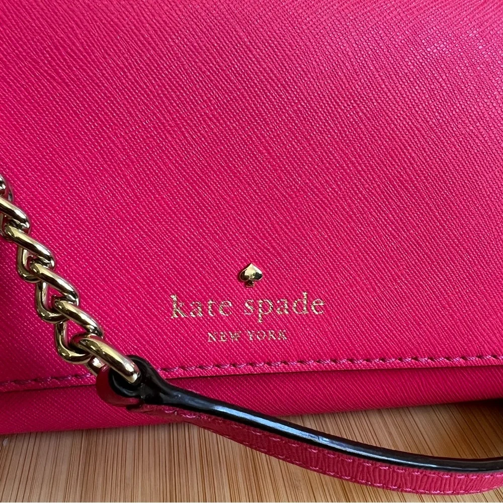 NWOT! Kate Spade Cedar St Cami Pink Saffiano Leather Small Chain Strap Crossbody